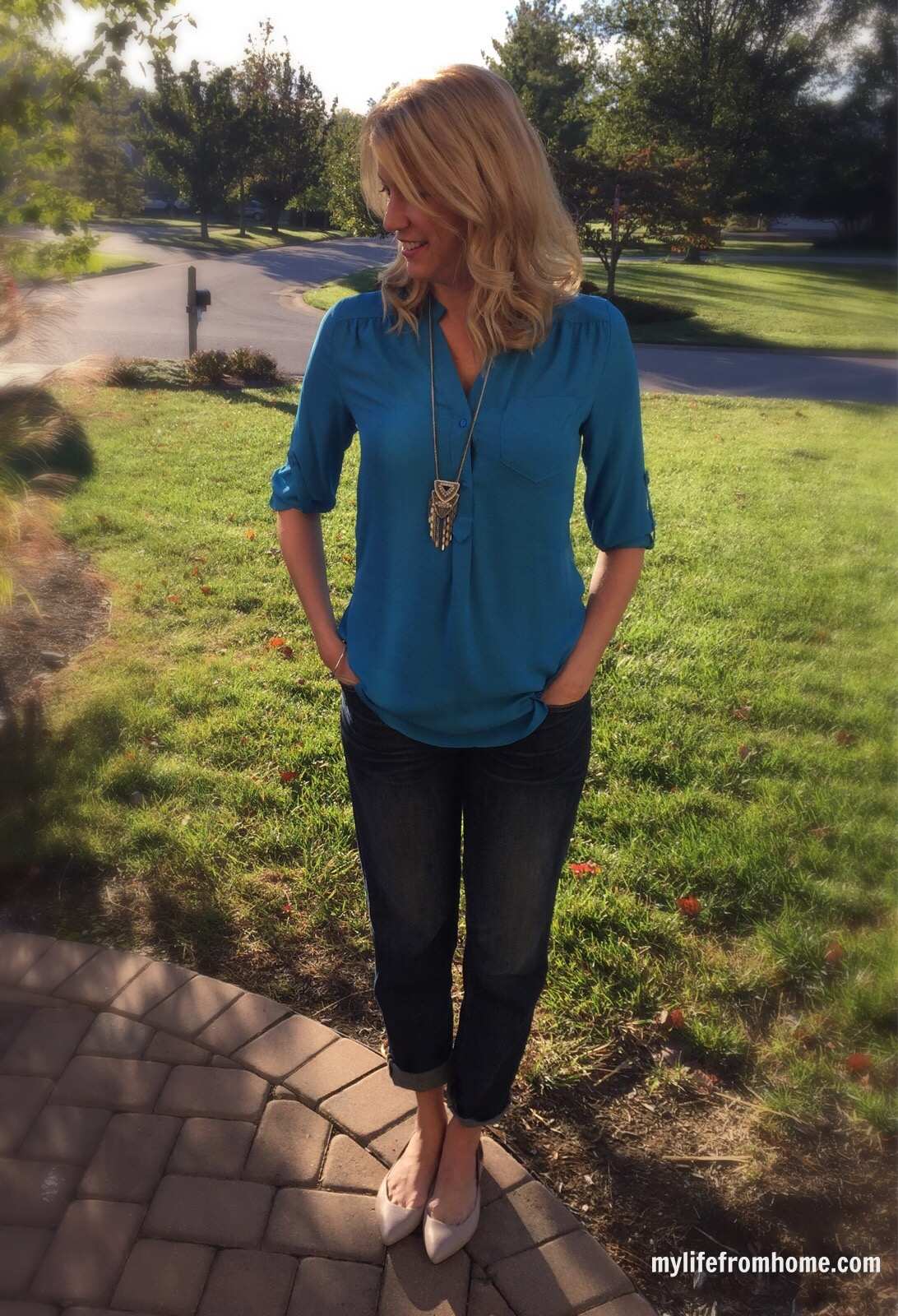 Stitch Fix Blouse Casual Style by www.whitecottagehomeandliving.com