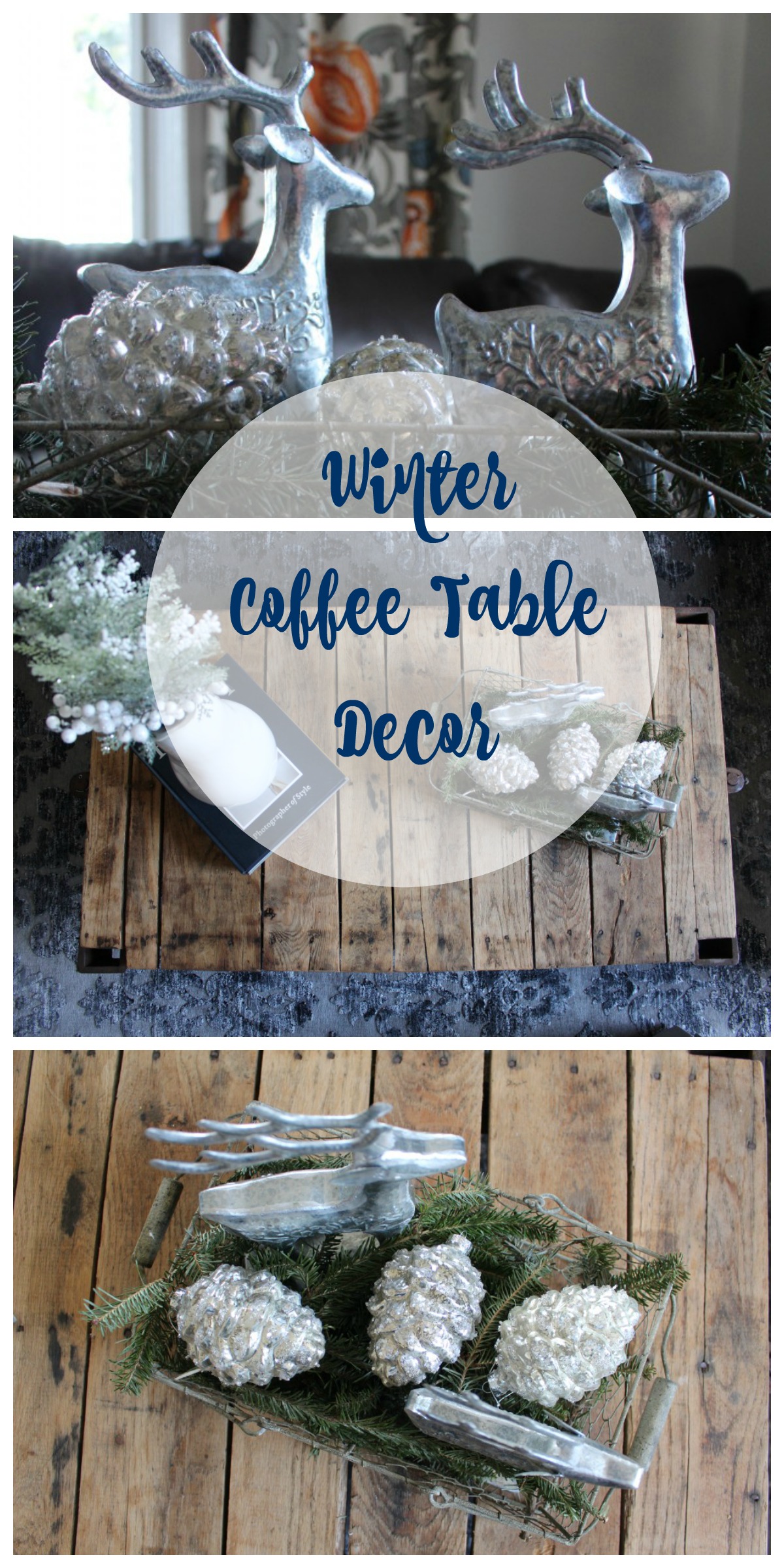 Winter-Coffee Table Decor by 2 Bees