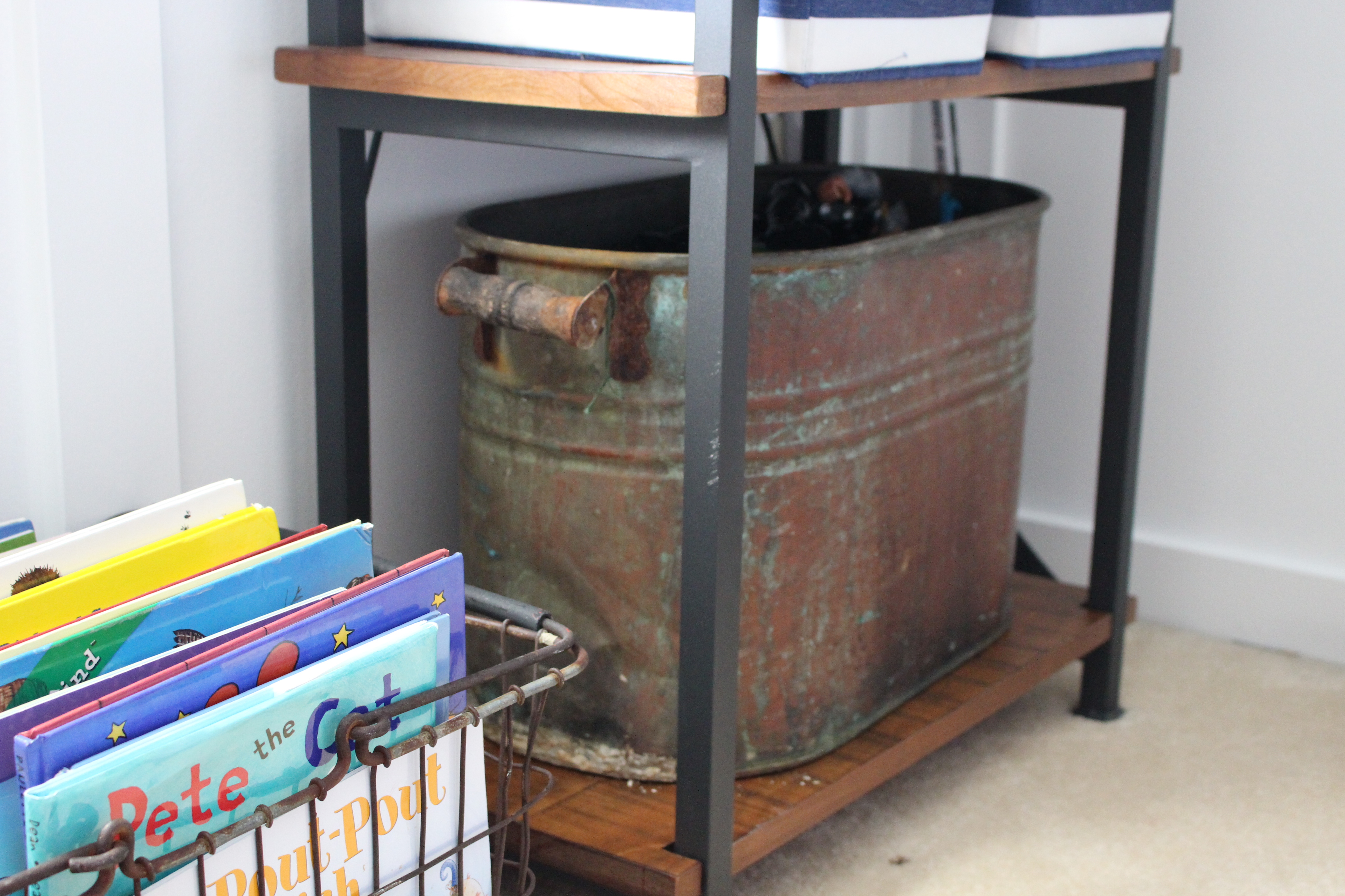Rusted Antique Bin by www.whitecottagehomeandliving.com