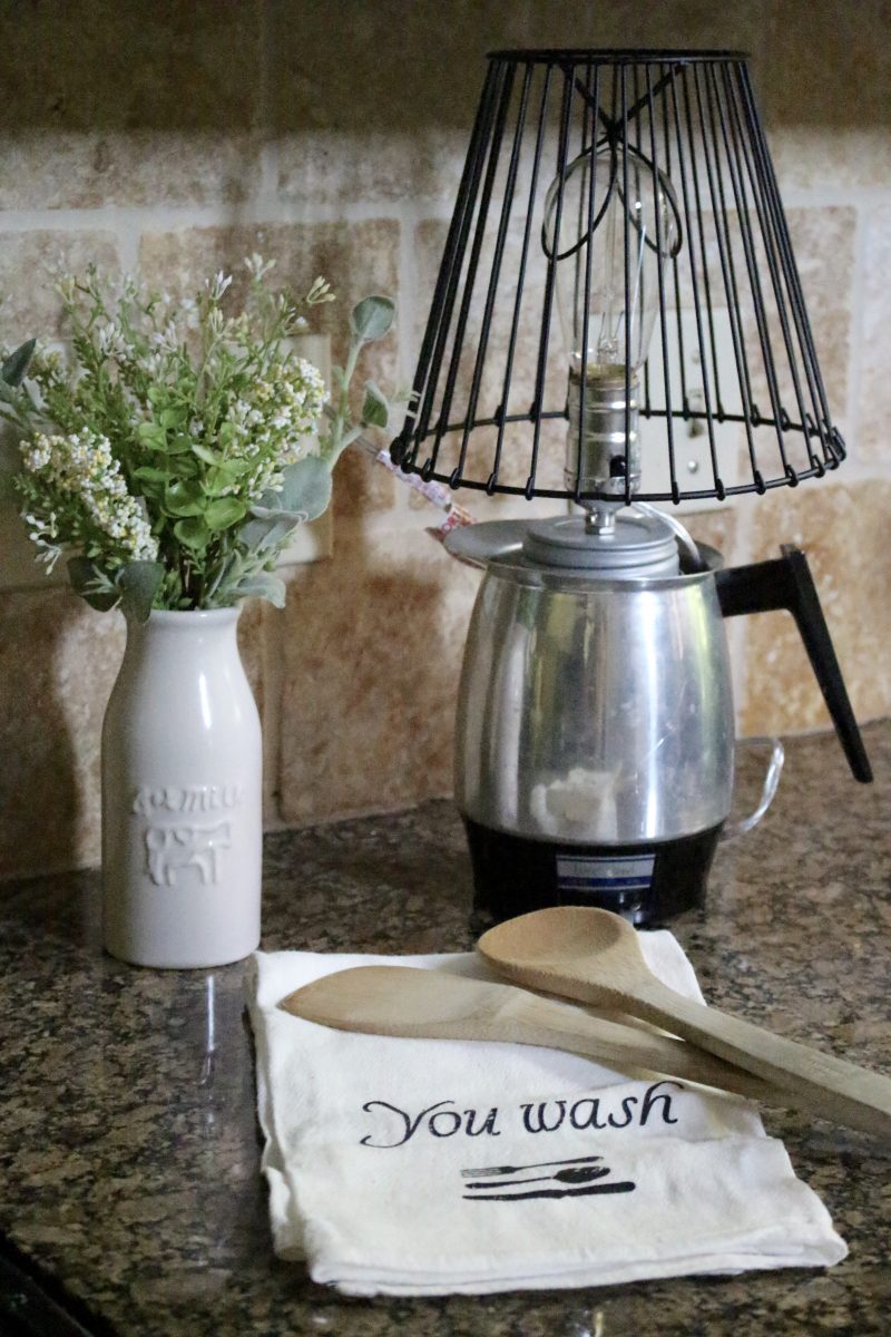 Create and Share Monthly Challenge DIY Coffee Pot Lamp My Life From Home