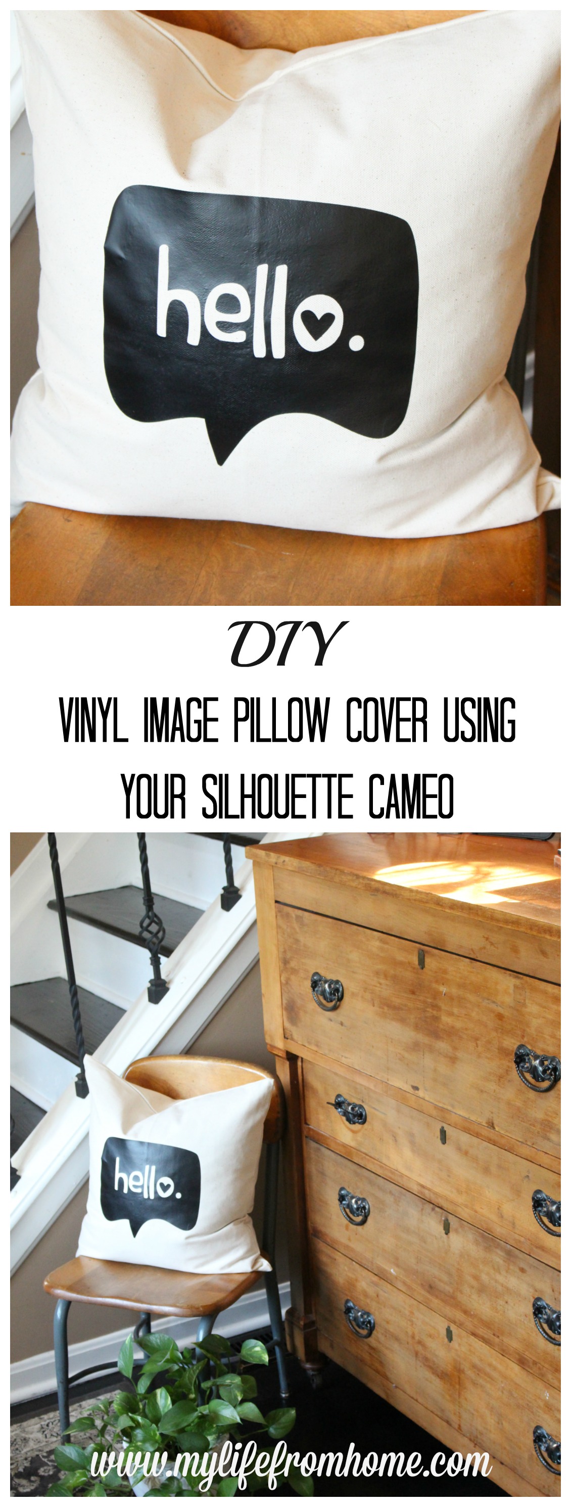 DIY Vinyl Image Pillow Cover Using Your Silhouette Cameo Silhouette Cameo Projects Pillow Cover Projects decor using vinyl Pillow Cover Projects