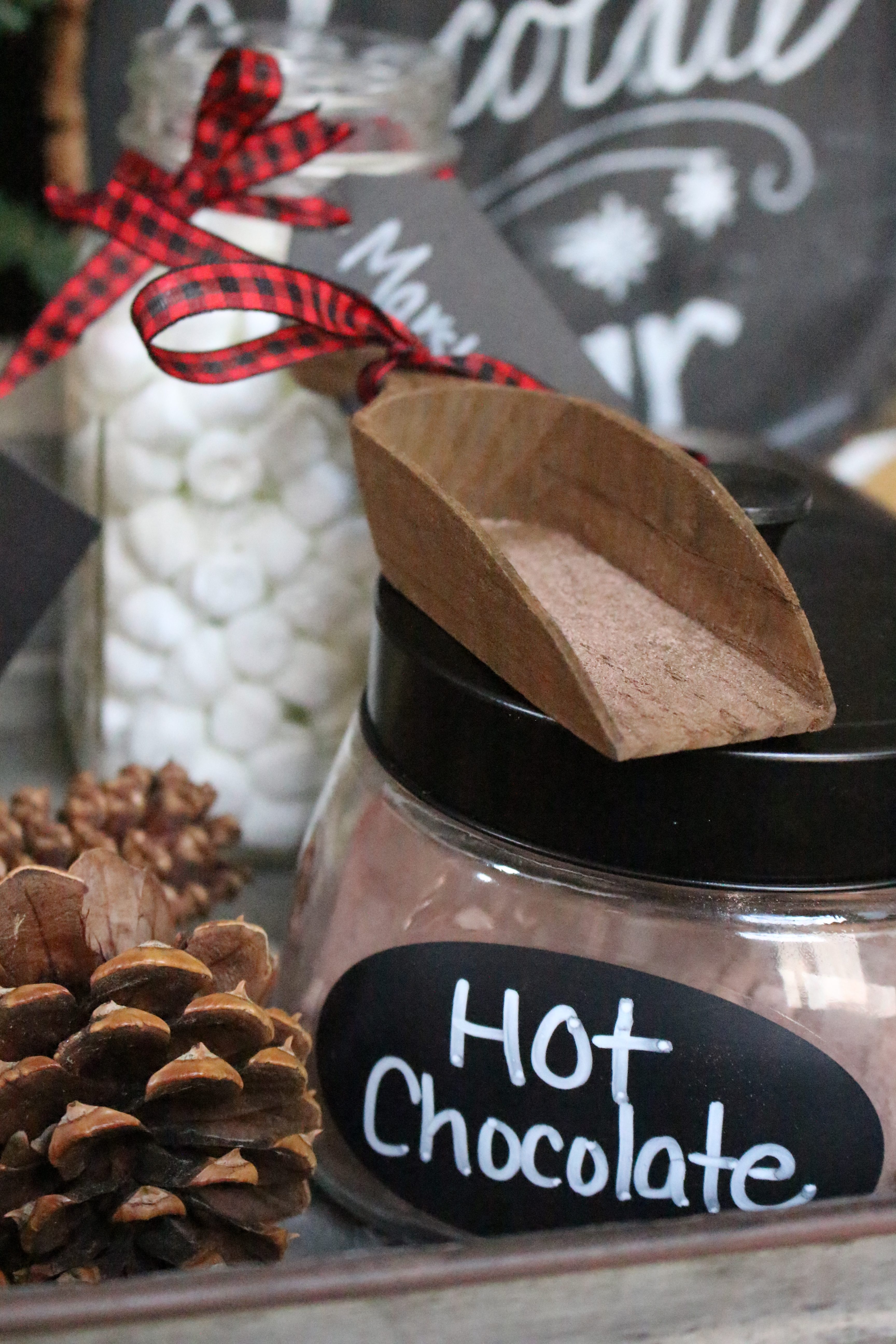 Hot Chocolate Station- winter themed party ideas- snow themed party- entertaining ideas- hot chocolate bar- party ideas- snow themed snacks