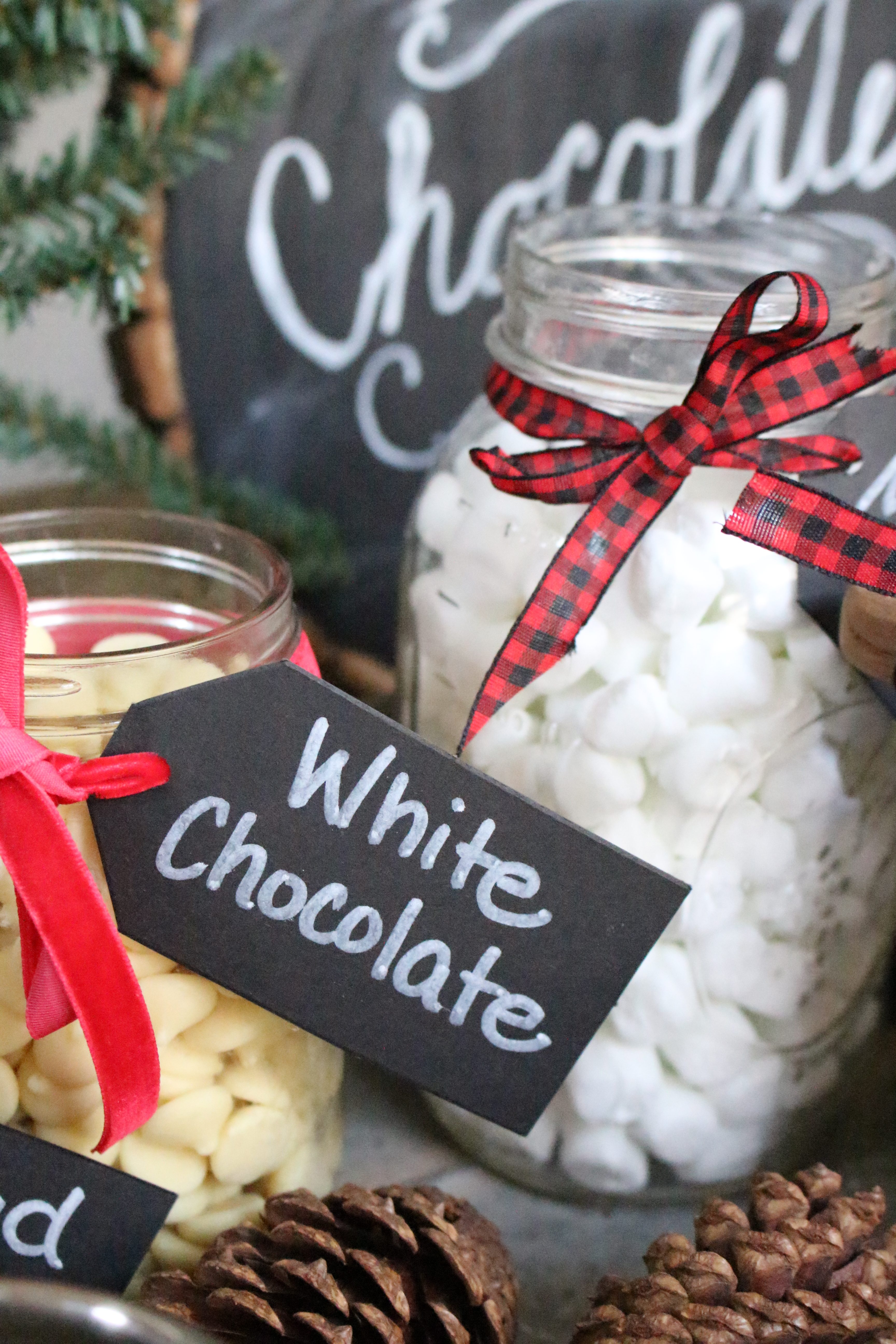 Hot Chocolate Station- winter themed party ideas- snow themed party- entertaining ideas- hot chocolate bar- party ideas- snow themed snacks