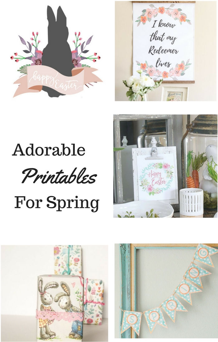 group of 6 Spring Printables, free spring printable art