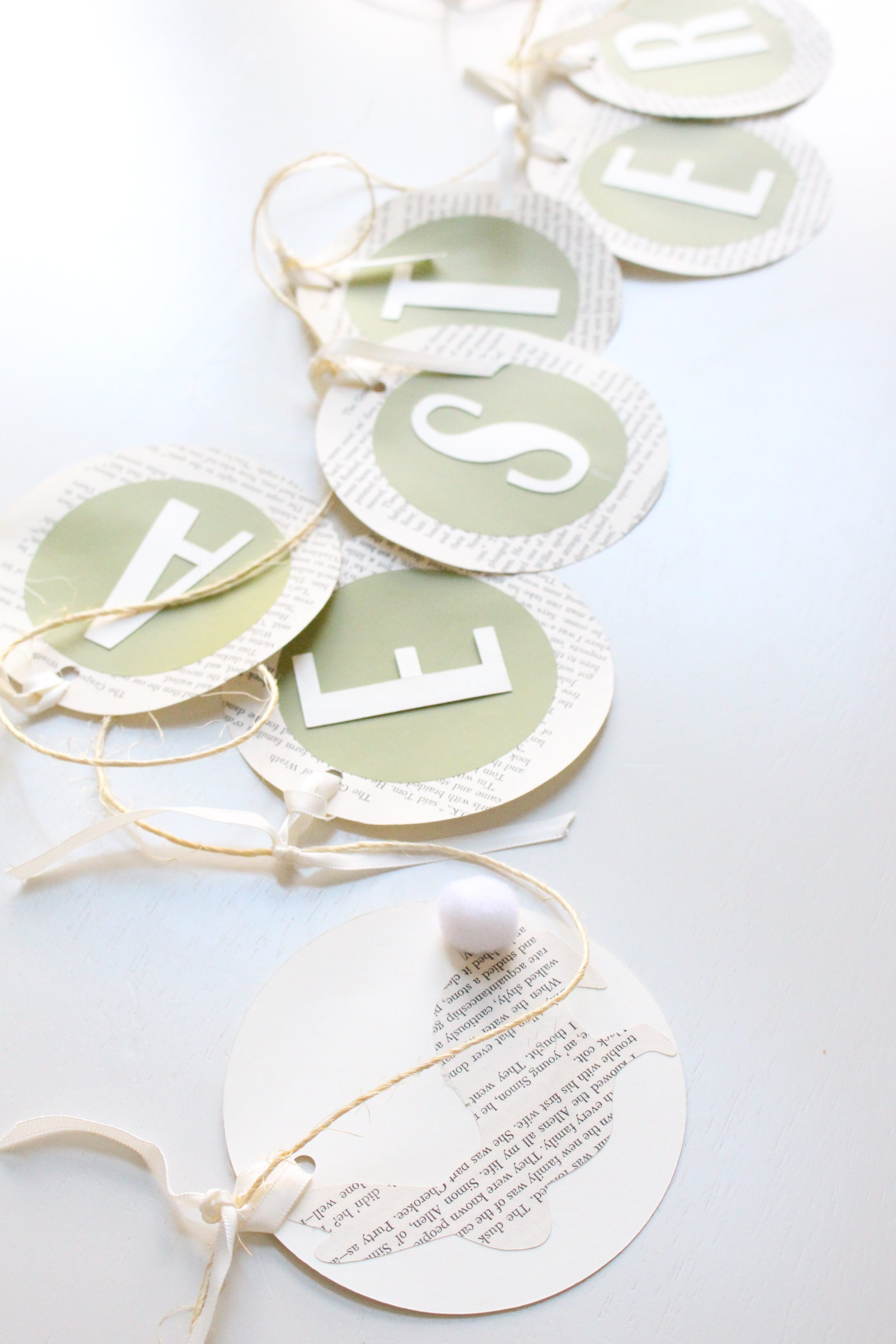 Book page crafts- Easter Garland- DIY garland- projects using book pages- Holidays- Easter crafts