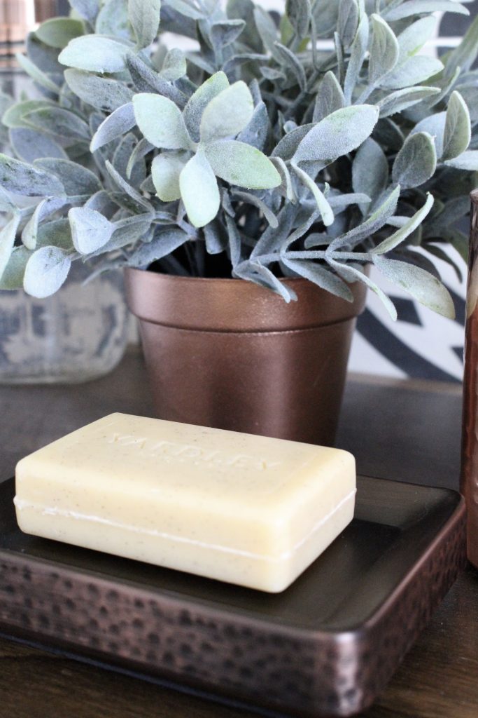 Master Bathroom Renovation- How to achieve a farmhouse style bathroom- farmhouse style- bathroom- remodeled bathroom- farmhouse bathroom- cement tile- copper accents- farmhouse style- bathroom update- bathroom reveal- bath