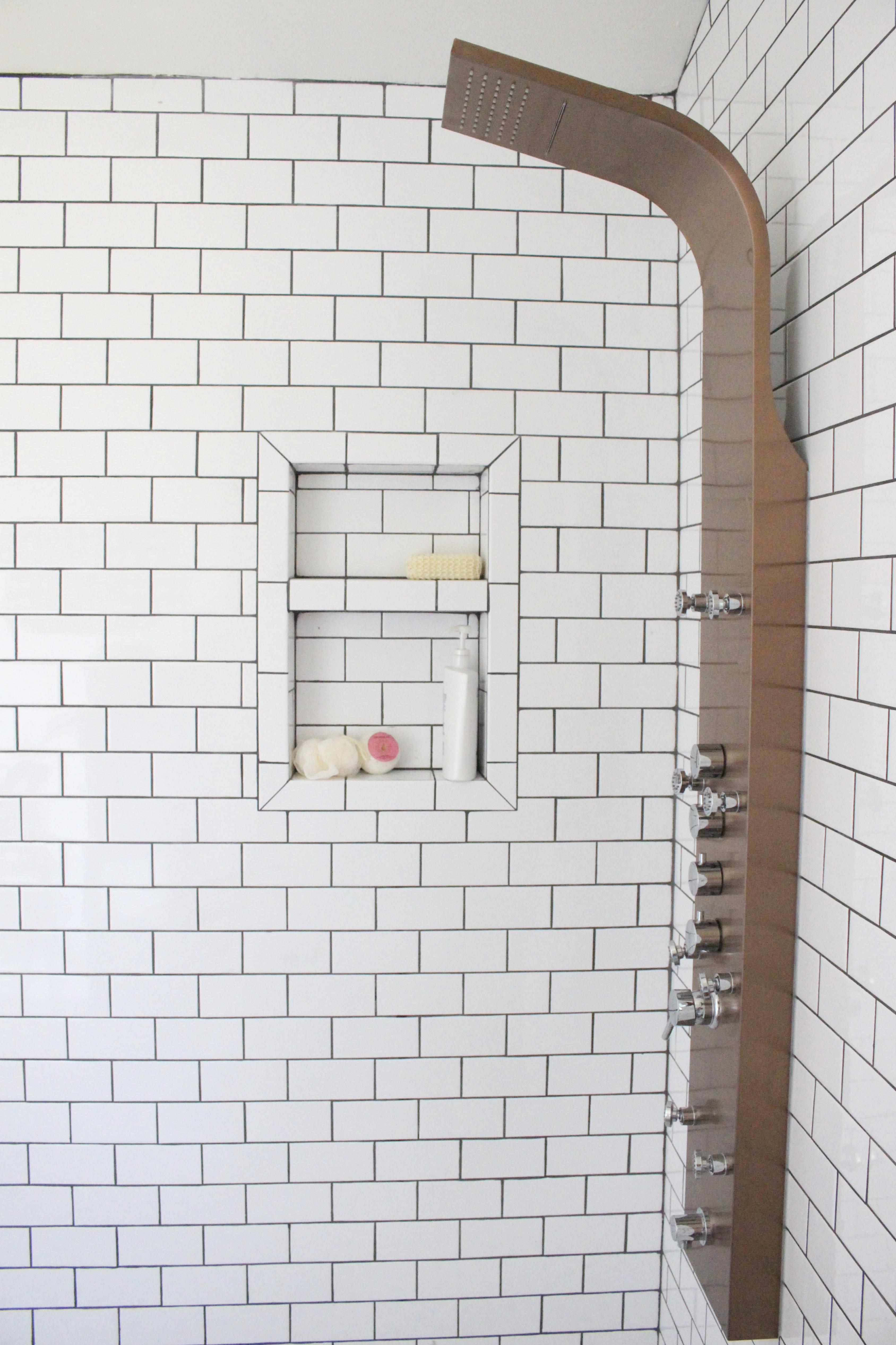 Master Bathroom Renovation- How to achieve a farmhouse style bathroom- farmhouse style- bathroom- remodeled bathroom- farmhouse bathroom- cement tile- copper accents- farmhouse style- bathroom update- bathroom reveal- bath