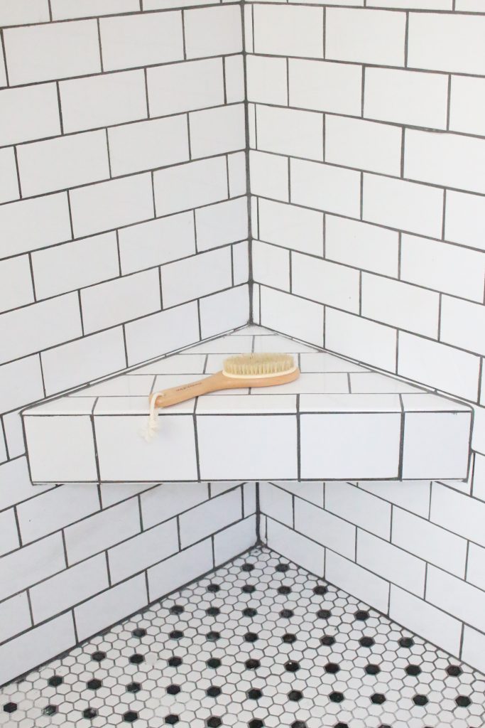 Master Bathroom Renovation- How to achieve a farmhouse style bathroom- farmhouse style- bathroom- remodeled bathroom- farmhouse bathroom- cement tile- copper accents- farmhouse style- bathroom update- bathroom reveal- bath