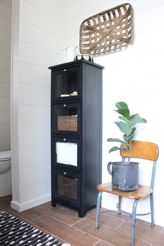 Master Bathroom Renovation- How to achieve a farmhouse style bathroom- farmhouse style- bathroom- remodeled bathroom- farmhouse bathroom- cement tile- copper accents- farmhouse style- bathroom update- bathroom reveal- bath