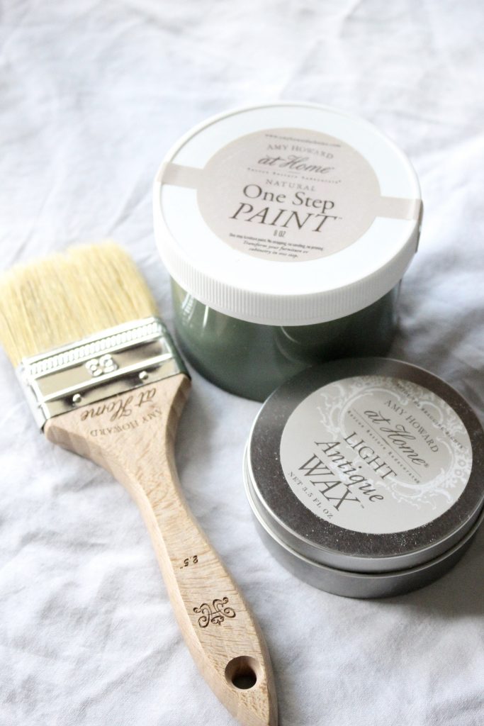 Amy Howard Paint- painting furniture- one step paint- how to age a piece of furniture- dark wax- painted table- green side table- how to wax furniture