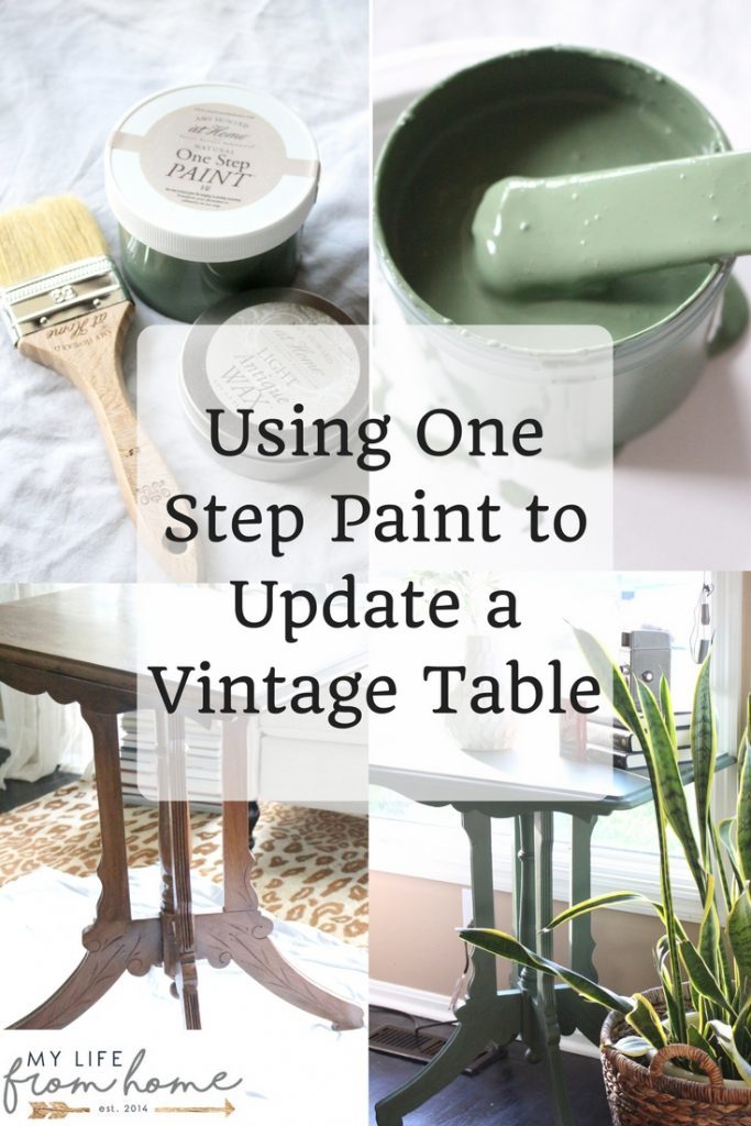 Using One Step Paint to Update a Vintage Table- green- paint- painted furniture- Amy Howard- vintage- DIY- Do it Yourself- home decor- room design- crafts