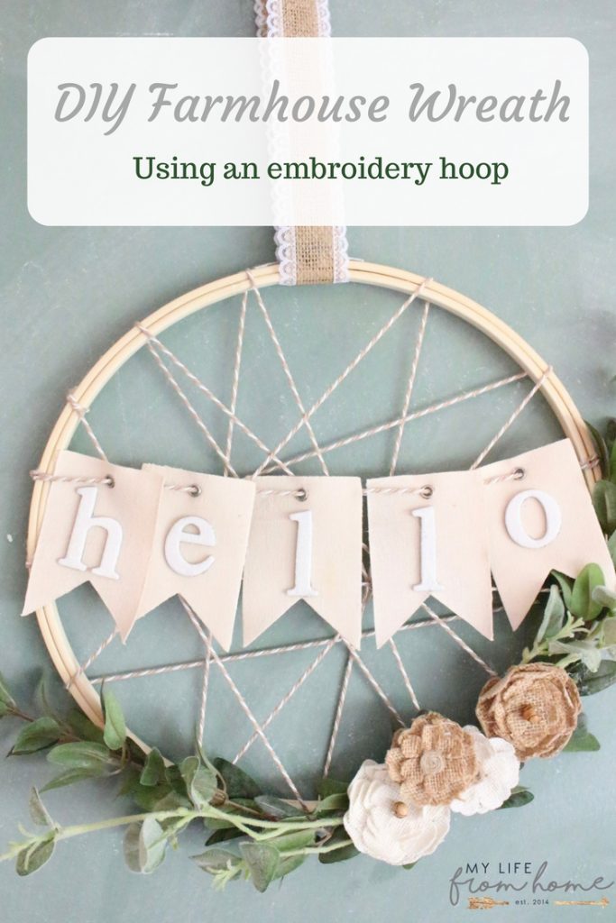 crafts/ DIY, embroidery hoops, embroidery hoop wreath, farmhouse wreath, wreaths, spring wreath, room decor, Do it Yourself, wall decorating ideas, room decor ideas, craft, craft ideas, home decor, DIY DIY projects, rustic home decor