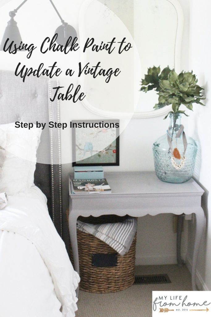 Using Chalk Paint to Update a Vintage Table- how to- chalk paint- painted furniture- instructions- paint- vintage- master bedroom- room design- home decor- Do it Yourself- DIY- room renovation