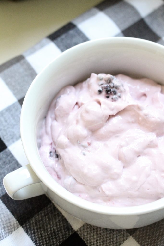 Triple Berry Fluff- recipe- dessert- simple dessert- cold dessert- summer- berries- pudding- cool whip- fluff- blackberries- blueberries
