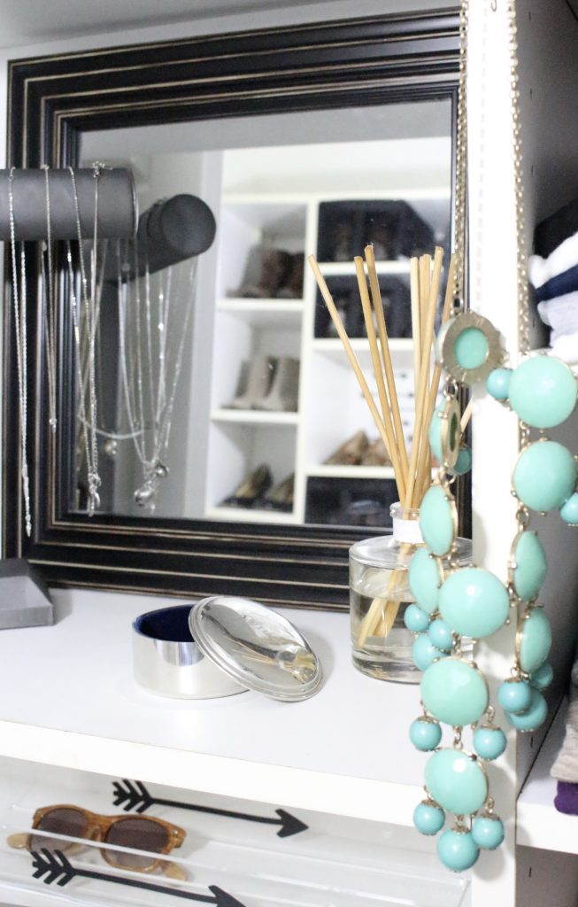 A full boutique closet reveal- master closet- closets- organizing closets- do it yourself- DIY- DIY projects- decoration ideas- room decor ideas- room design- home decor- closet decor- boutique- closet organization- shelf organization- walk in closet- jewelry storage- displaying jewelry in a closet