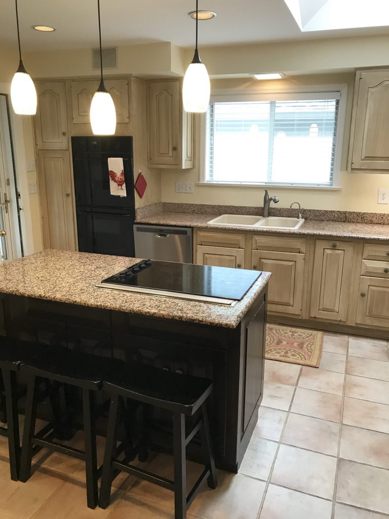 Kitchen gutted down to bare bones during renovation demolition