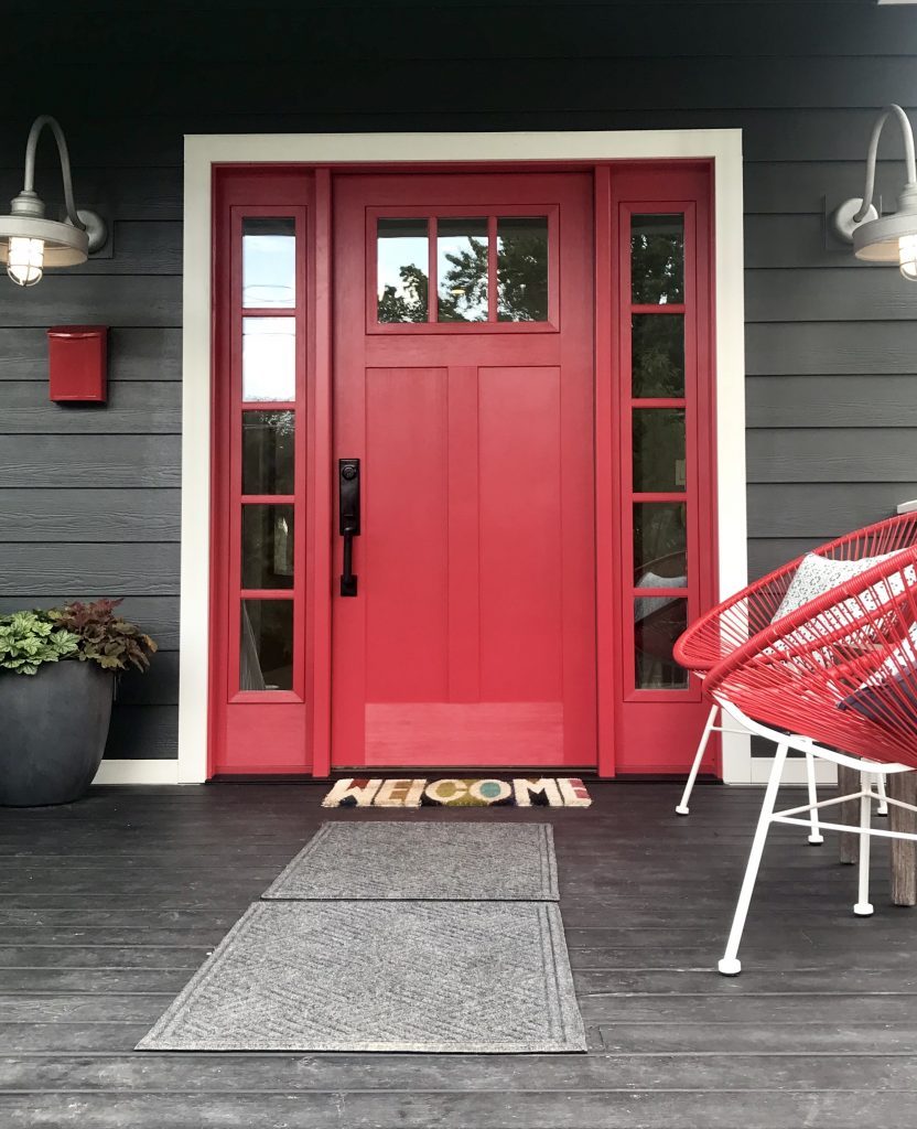 HGTV Urban Oasis Dream Home- red door- Clopay doors- English Contractor- urban design- home design- colorful home design- wallpaper- urban home