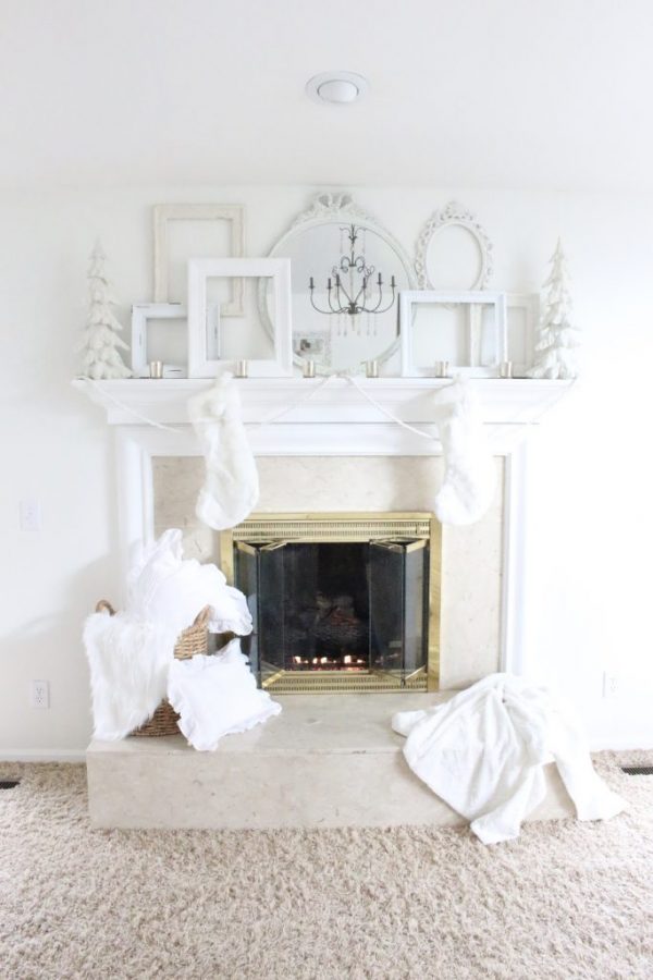 Dreamy White Christmas Mantel In Our Master My Life From Home   Fullsizeoutput Af78 600x900 