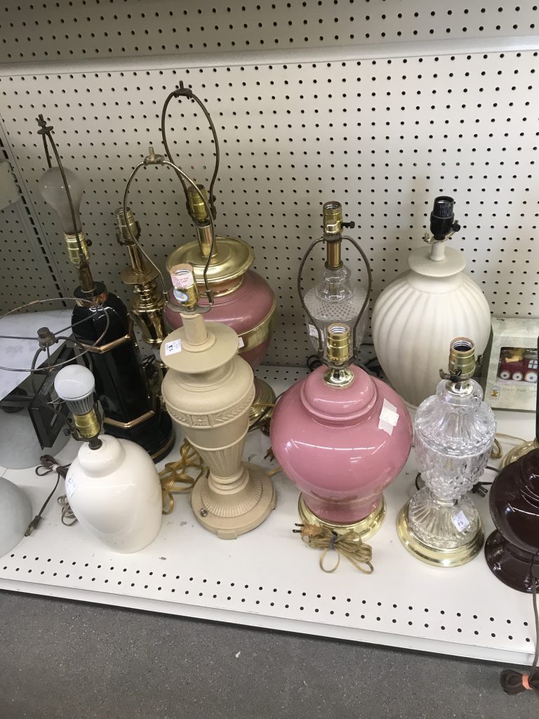 Thrifting second hand vintage lamps and lighting