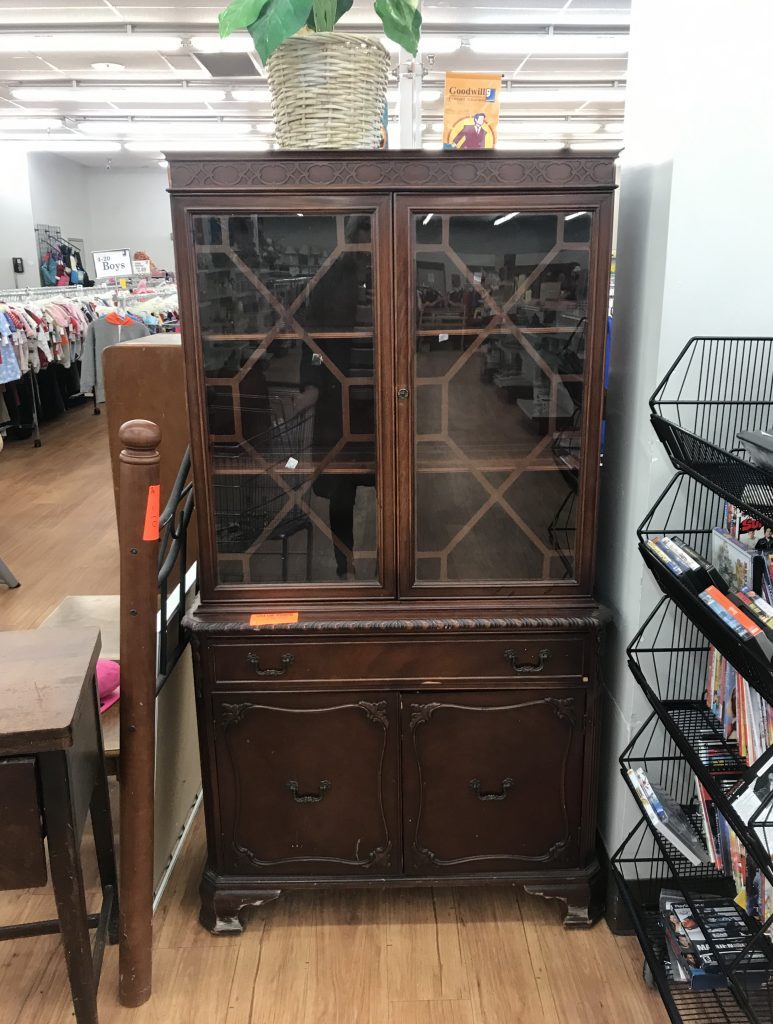 antique cabinet find at thrift store