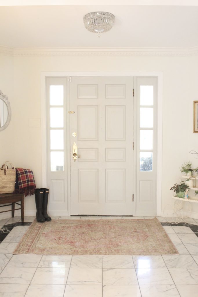 Painted Interior Entryway Door- painted door,- interior door- Sherwin Williams Repose Gray- entryway- interior door- diy painted door- updating an interior door with paint