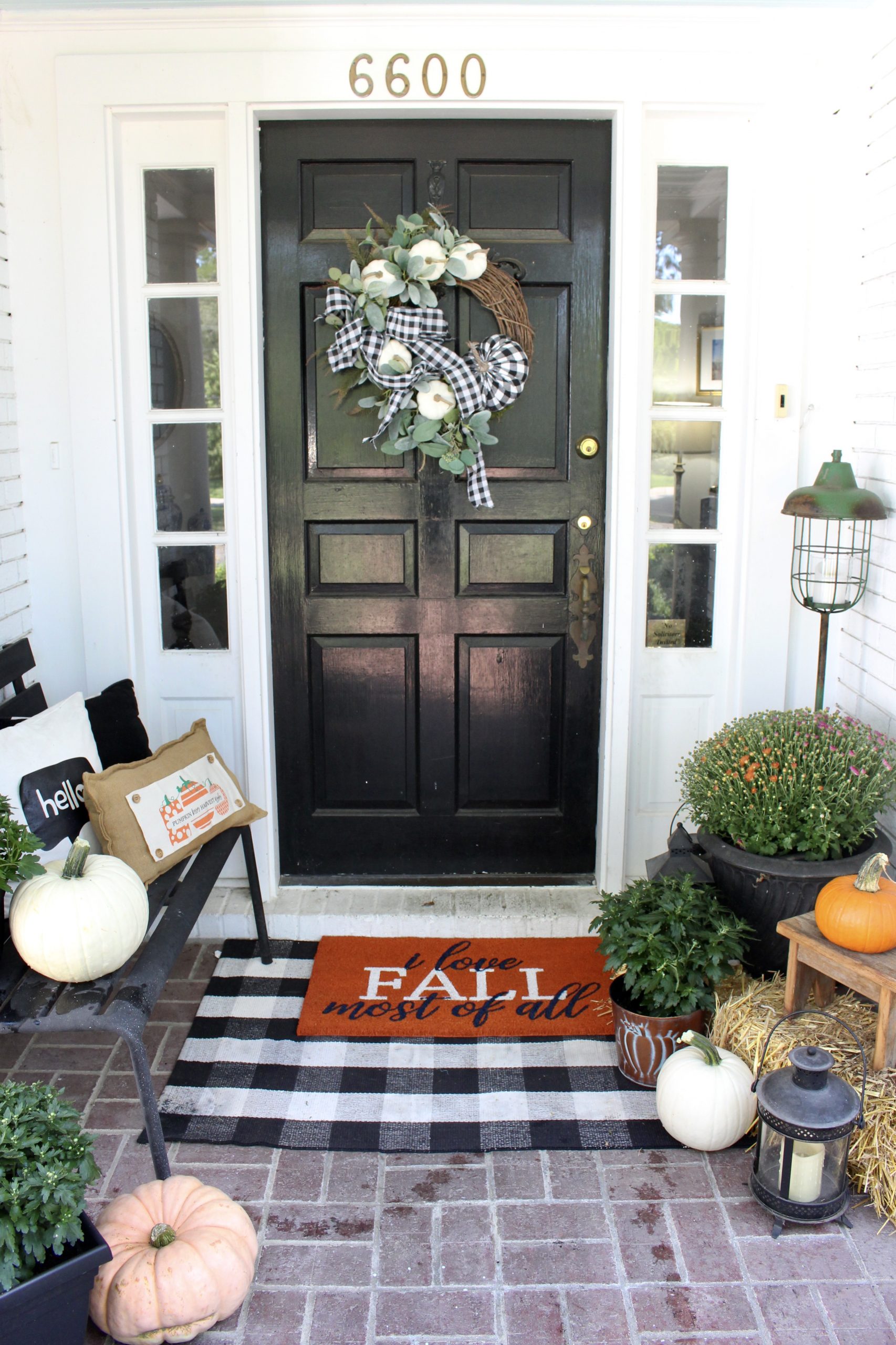Farmhouse Fall Front Porch~ White Cottage Home & Living