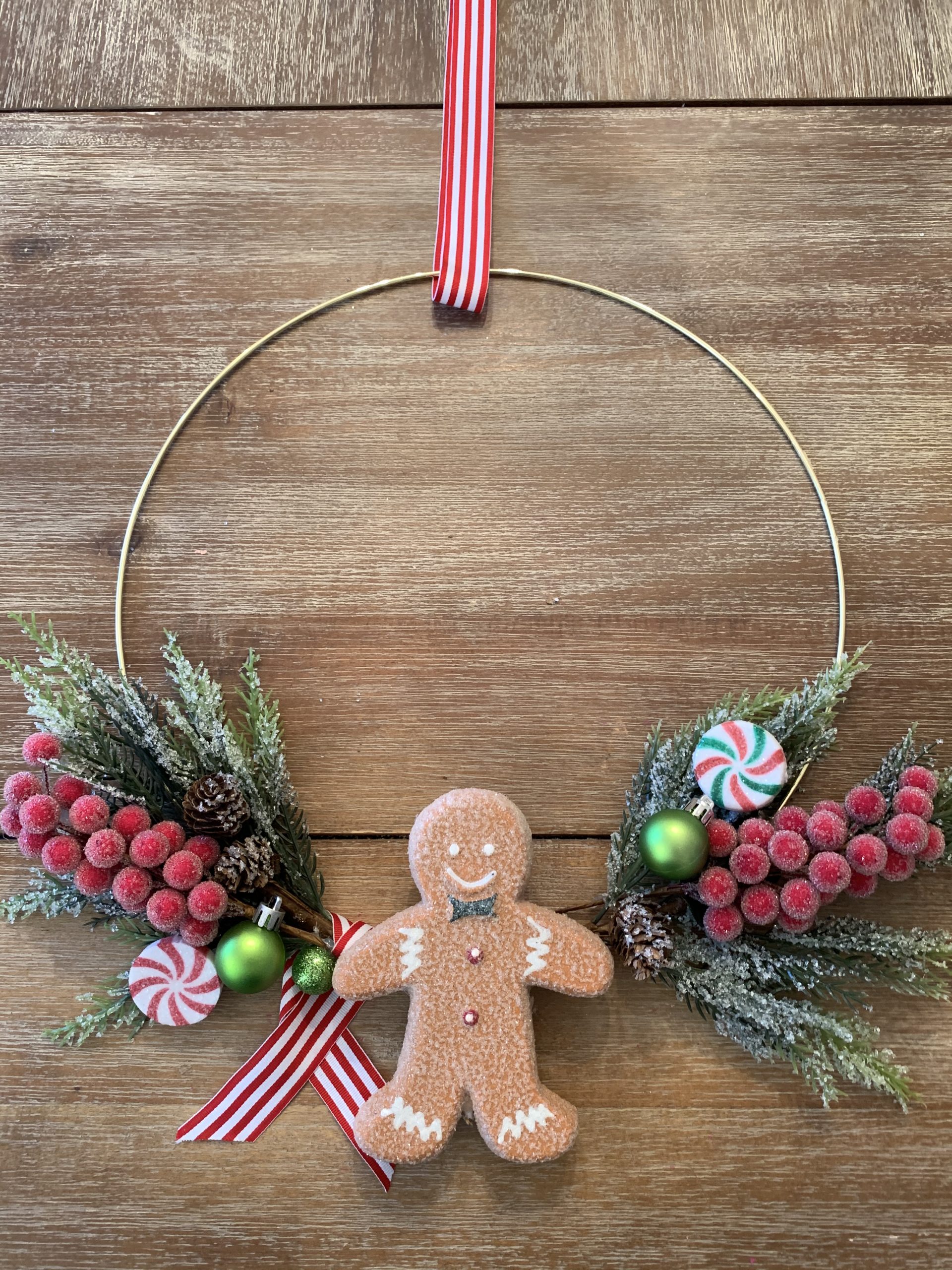 Gingerbread Hoop Wreath~ White Cottage Home & Living