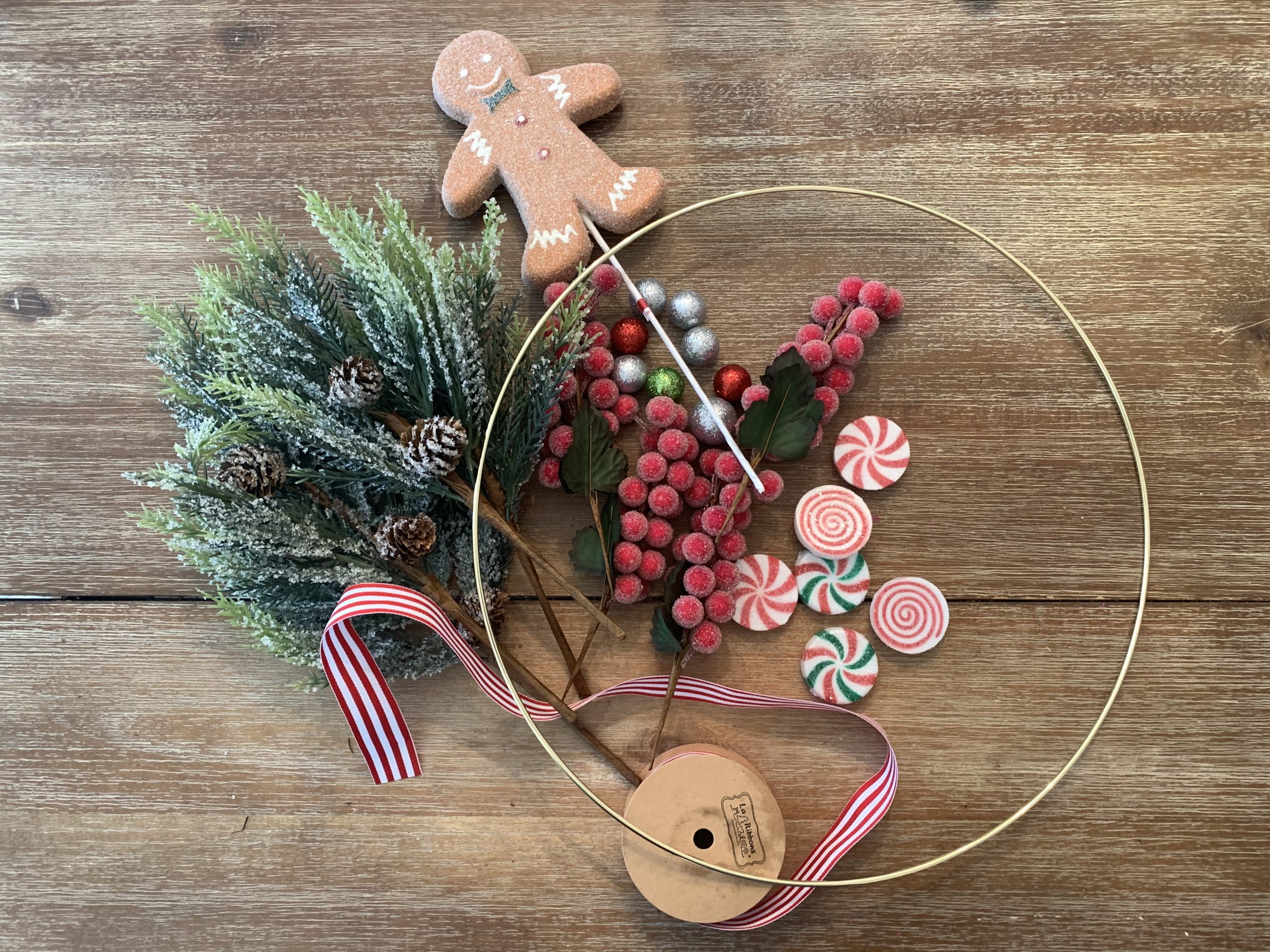 Gingerbread Hoop Wreath~ White Cottage Home & Living