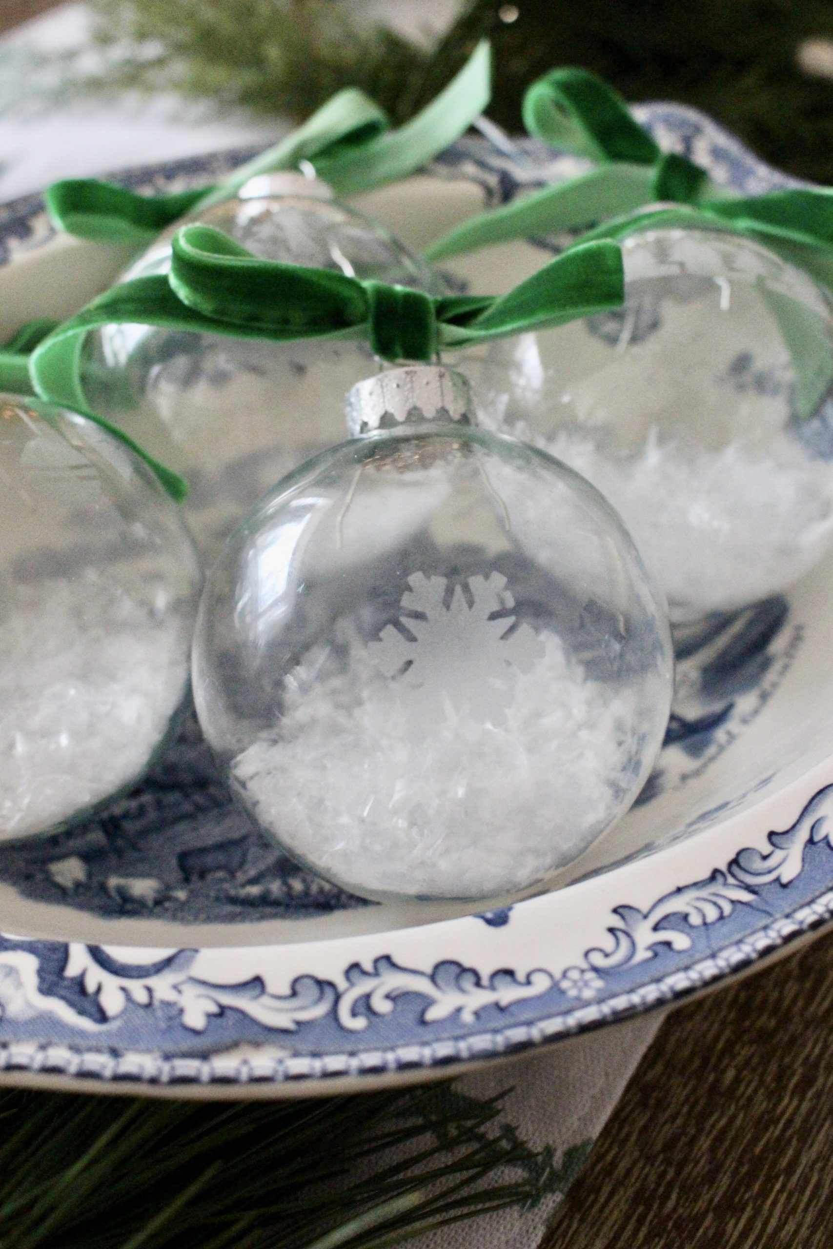 DIY Glass Etched Ornaments~ White Cottage Home & Living