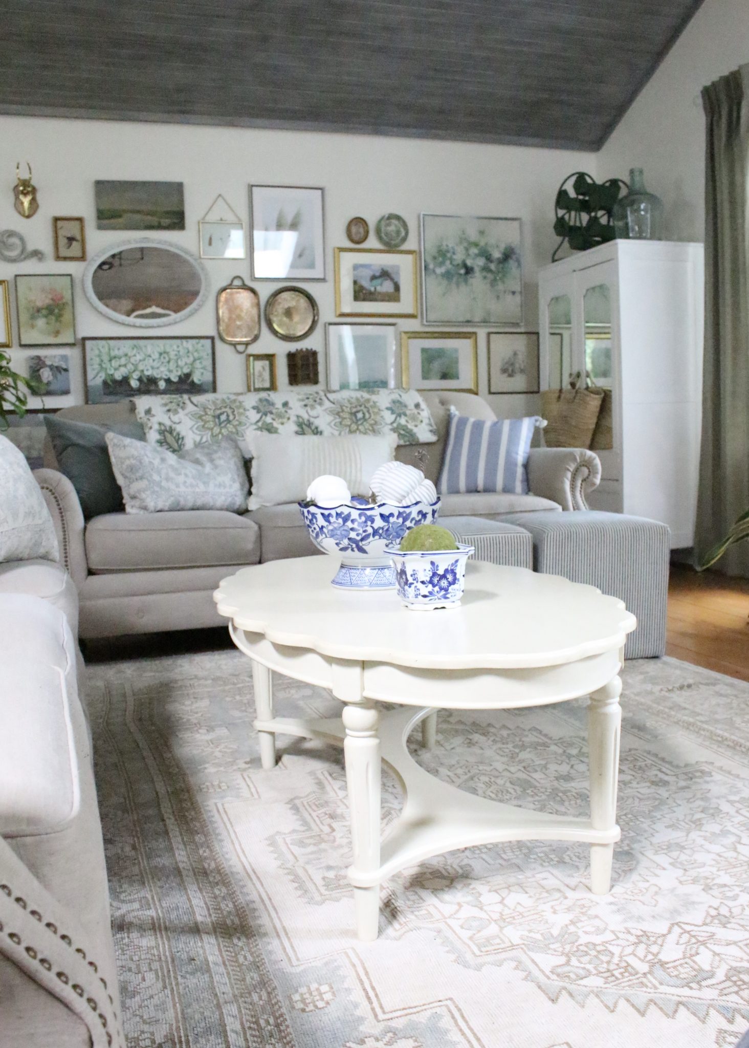 Early Fall Family Room Refresh with Blue and Green Decor
