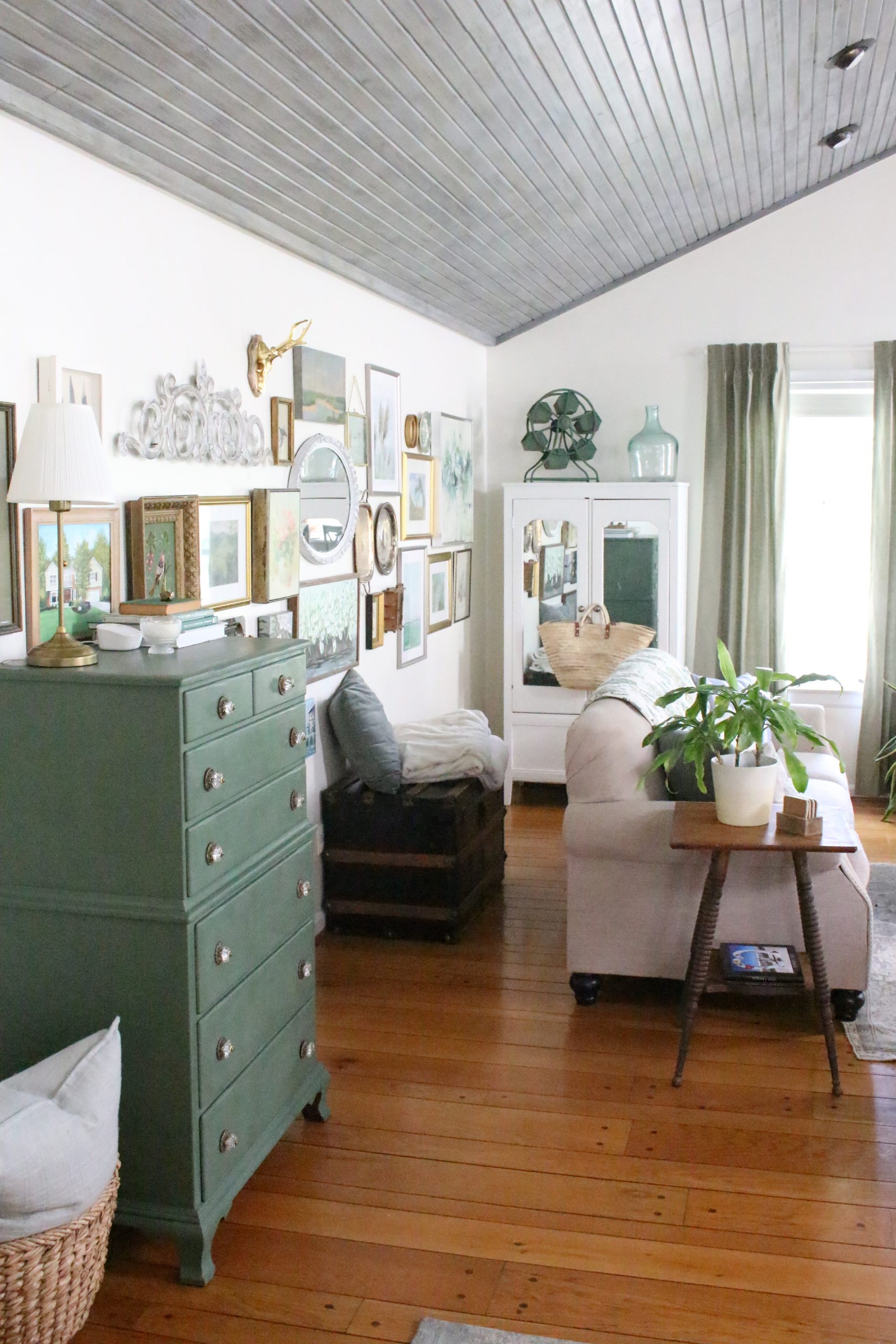 Early Fall in the Family Room with Touches of Blue and Green~ White Cottage Home & Living