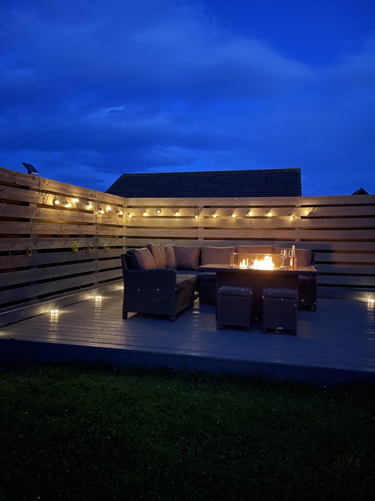 Using solar powered deck lights to create a vibe in the garden