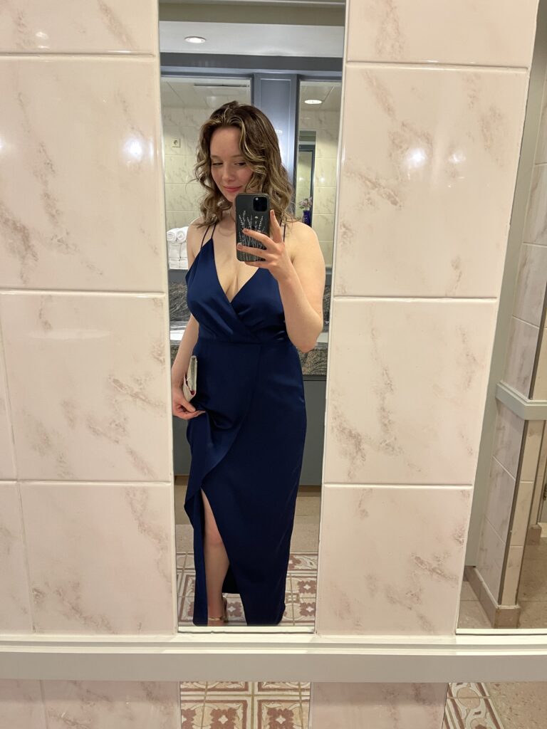 Getting ready for dinner Crystal Cruises formal evening