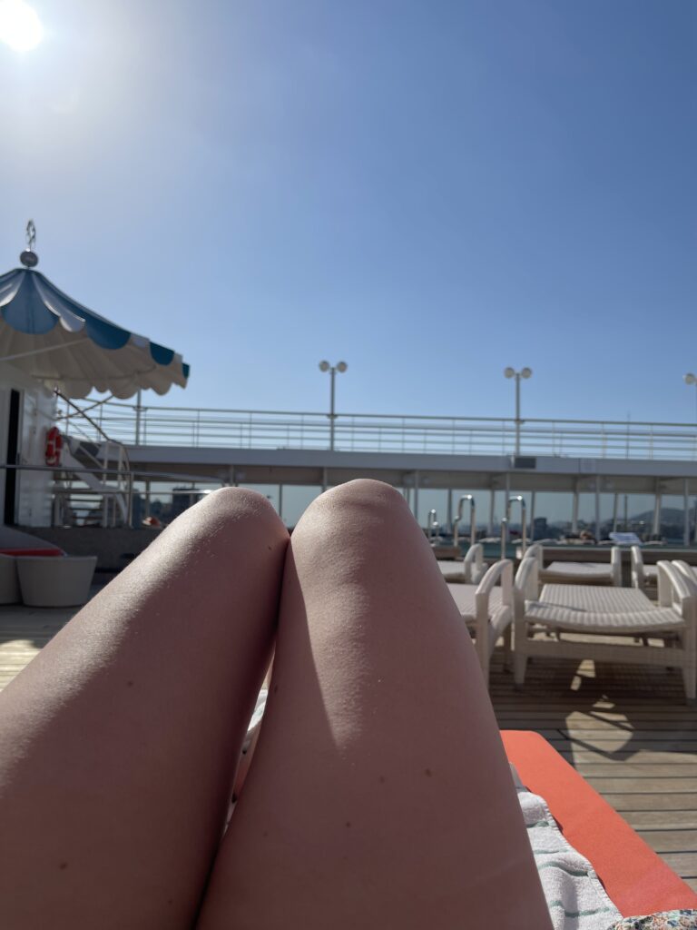 Crystal cruises pool deck lounger