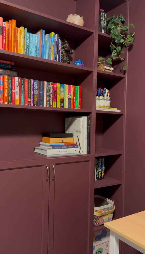 Completed IKEA Billy Bookcase built-in hack