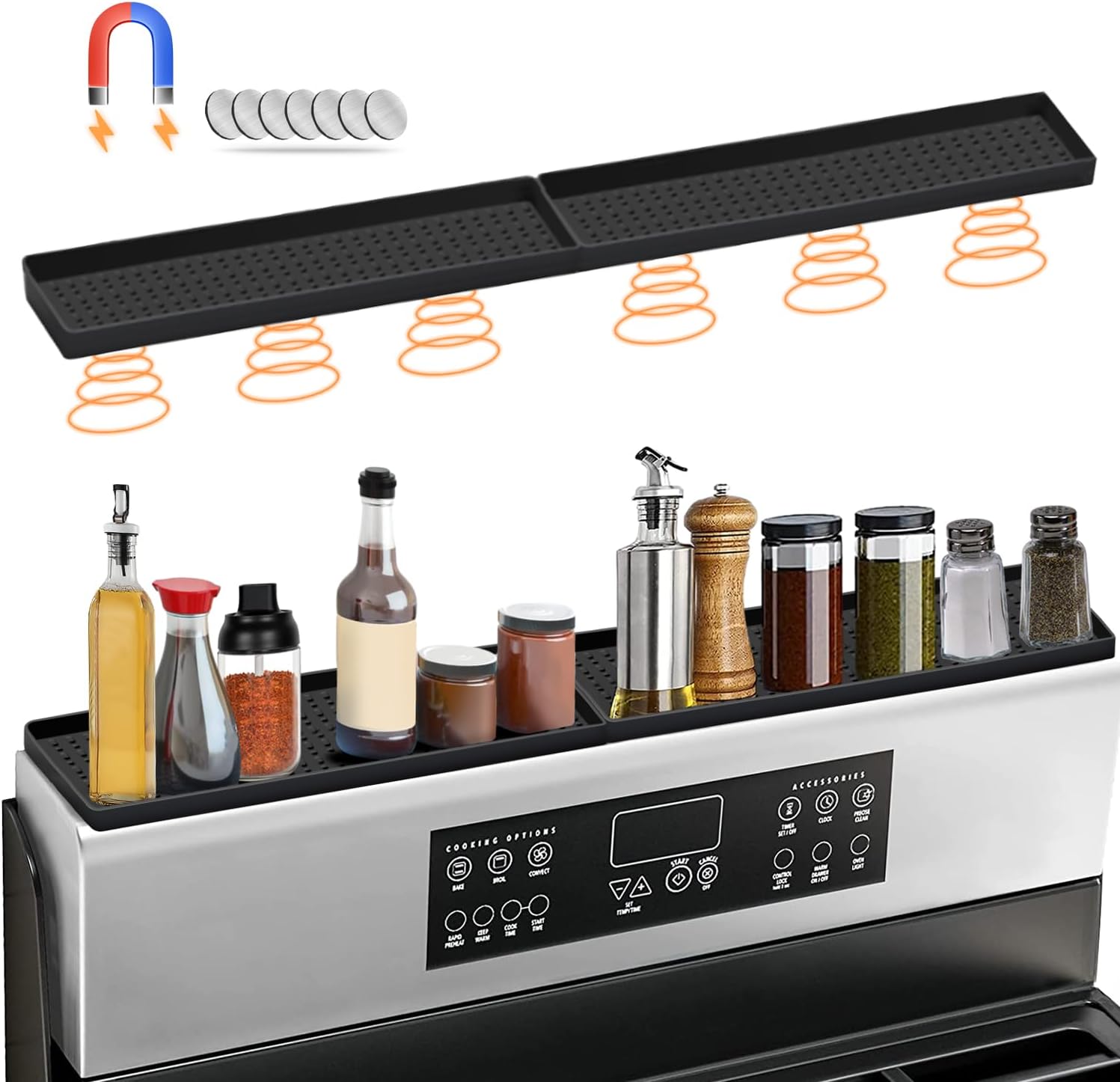 30 Inch Silicone Magnetic Stove Top Shelf