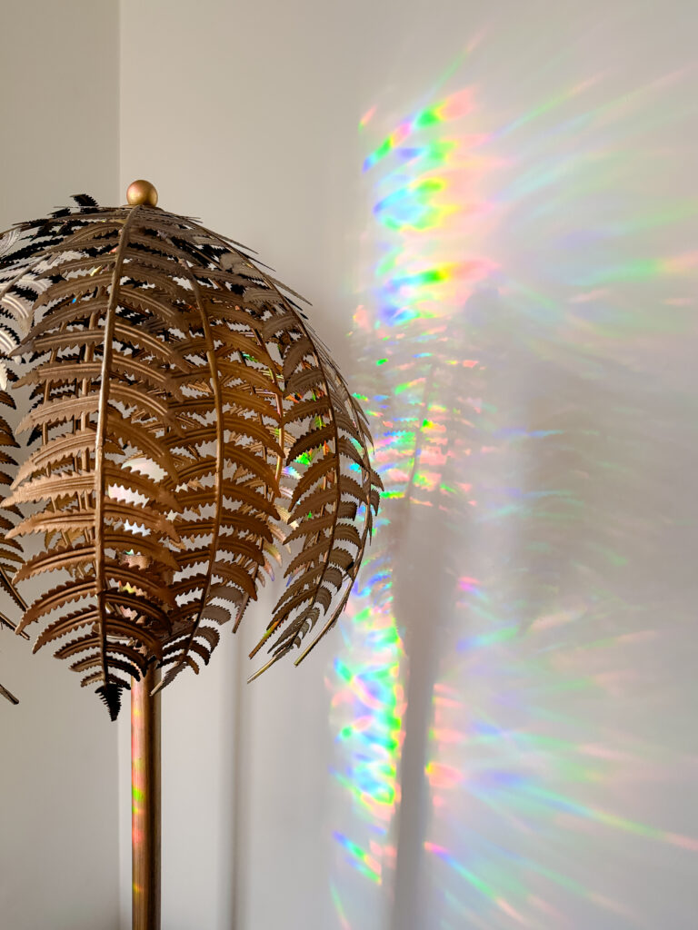 A rainbow cast from an adhesive window film