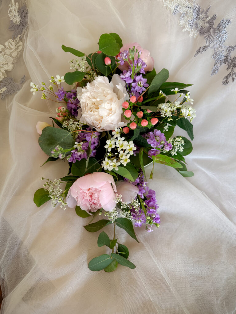 homemade DIY bridal bouquet using supermarket flowers
